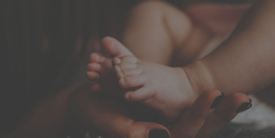 mothers hands and childs feet